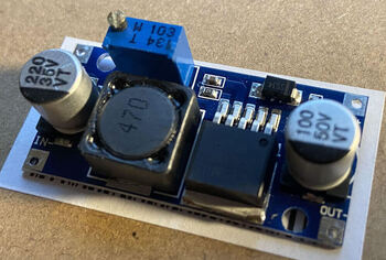 A picture of the 5v to 9v step up converter.